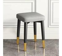 KhUkhu Taburetes Cuadrados Apilables, Taburete De Tocador Sin Respaldo, Taburete De Bar Tapizado, Sillas De Comedor Modernas De Cuero Sintético, Taburete De Mostrador Multifuncional,Grey 5