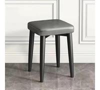 KhUkhu Taburetes Cuadrados Apilables, Taburete De Tocador Sin Respaldo, Taburete De Bar Tapizado, Sillas De Comedor Modernas De Cuero Sintético, Taburete De Mostrador Multifuncional,Gris