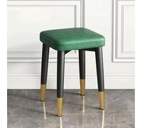 KhUkhu Taburetes Cuadrados Apilables, Taburete De Tocador Sin Respaldo, Taburete De Bar Tapizado, Sillas De Comedor Modernas De Cuero Sintético, Taburete De Mostrador Multifuncional,Green 2