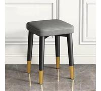 KhUkhu Taburetes Cuadrados Apilables, Taburete De Tocador Sin Respaldo, Taburete De Bar Tapizado, Sillas De Comedor Modernas De Cuero Sintético, Taburete De Mostrador Multifuncional,Grey 4