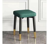 KhUkhu Taburetes Cuadrados Apilables, Taburete De Tocador Sin Respaldo, Taburete De Bar Tapizado, Sillas De Comedor Modernas De Cuero Sintético, Taburete De Mostrador Multifuncional,Green 3