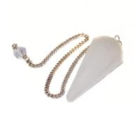 Khushboo Enterprise - Péndulo de selenita tigre con cadena, punta hexagonal de 1.5 a 2 pulgadas, péndulo radiestesiástico para adivinación, meditación, curación de chakras