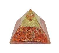 Khushboo Enterprise Pirámide de orgonita de jaspe rojo con espiral de cobre, 3 pulgadas, generador de energía de cristal para meditación, yoga, energía positiva, regalo de cristal