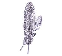 KhuWan Broches de Plumas Huecas de Diamantes de imitación Elegantes para Hombre, Broche clásico para Traje, alfiler de Solapa, joyería, Accesorios de Lujo