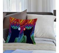 KHWEJ Fundas Cojines 40x40 cm,Alfombrilla de baño Lavable a máquina, psicodélica, Loca de los Amantes Ro,Fundas de Almohada con Estampado Fundas Cojines Sofa para sofá, Dormitorio, Oficina