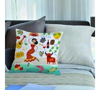 KHWEJ Fundas Cojines 40x40 cm,Monumentos y símbolos de España Flamenco Barcelona Mar español,Fundas de Almohada con Estampado Fundas Cojines Sofa para sofá, Dormitorio, Oficina