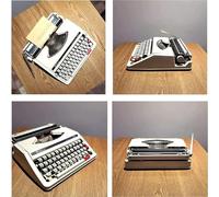 KHYTEBV Máquina de Escribir Manual Antigua, máquina de Escribir Vintage Creativa, portátil, Botones Flexibles, Escritura Clara, colección literaria Retro, GIF