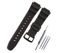 KHZBS Correa de reloj de resina natural de repuesto para Casio AE-1200 MRW-200H W-800H W-735H W-218 SGW-300 AEQ-110 de goma impermeable, 18mm