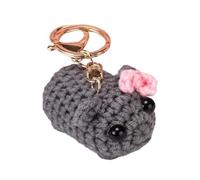 KHZen Hamster Schoolbag Pendse Keychain Animal Crochet Sad Hamster Cartoon para Niños Niñas