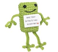 KHZen Muñecas Rana Crochet Inspiradoras con Notas Positivas