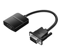 KHZen VGA A HDMIS Converters 1080p Video Soporte Introducción 3.5 Mm para Computadora Portátil PC A HDTV Monitores Enchufes Y Reproduce
