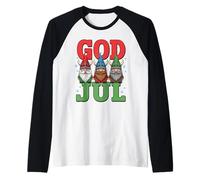 Ki God Jul Suecia Gnomo Sueco Feliz Navidad Escandinavo Camiseta Manga Raglan