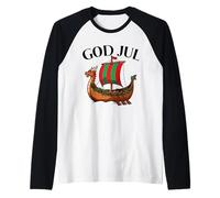 Ki God Jul Suecia Gnomo Sueco Feliz Navidad Escandinavo Camiseta Manga Raglan