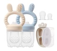 KIAANS Chupete Alimentador Antiahogo para Fruta Bebé Masticador de Silicona Sin BPA Distribuidor de Comida y Accesorio Alimentación Complementaria y Autónoma (Azul)