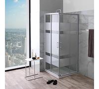 Kiamami Valentina Cabina de Ducha 70x70 4mm Cristal Serigrafiado Perfil Blanco | Venere