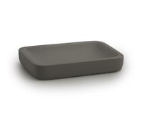 Kiamami Valentina - Jabonera de resina Gun Metal Mat, forma rectangular, acabado mate, colección yuca, dimensiones 12,1 x 8,2 x 1,9 cm