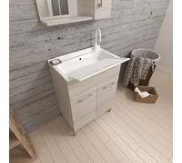 Kiamami Valentina Lavamanos Interior 60cm 2 Puertas Roble Gris con Tabla lavaplatos | Pratico