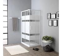 Kiamami Valentina - Mampara de ducha rectangular 70x100 cm cristal serigrafiado reversible | Venere