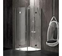 Kiamami Valentina - Mampara de ducha semicircular 90x90 en vidrio sin marco de 6 mm | London