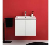 Kiamami Valentina - Mueble de baño suspendido de 60 cm con 2 puertas, color blanco export, con lavabo | Bilbao