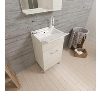Kiamami Valentina - Mueble lavadero 45cm roble blanco con tabla de lavado | Pratico