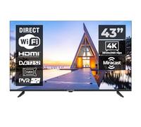 Kiano Elegance TV Smart Televisores 43" Pulgadas 108cm | LED 4K Ultra HD TV UHD HDR |Sin Marco Metal | Android TV Netfilx Youtube | Bluetooth Miracast WiFi | 3 HDMI | Dolby Audio |Triple Tuner