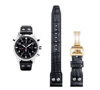 Kiaoeiuyti 21 mm de 22 mm Italia Caquera La banda de reloj suave de cuero suave para la marca piloto IWC 18 Soft Brown Watch Strap plegable Interesting life
