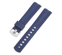 Kiaoeiuyti Bandas de vigilancia de silicona de goma fluoria de extremo curvado para omega nuevo Seamaster 300 Universo 007 20 mm 22m Reloj Soft Strap Men Reemplazo Interesting life