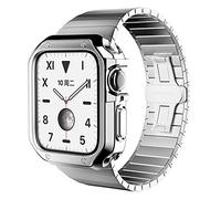 Kiaoeiuyti Correa de acero inoxidable+caja para el reloj 7 6 SE 5 4 3 2 Pulsera 40 mm 44 mm 38 mm 42 mm Cubierta de marco de metal de banda Interesting life