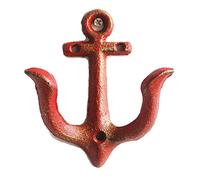 KiaoTime Perchas de pared estilo vintage rústico de hierro fundido con diseño de ancla náutica ganchos para colgar en la pared, estilo antiguo, de metal envejecido, para el hogar baño toalla abrigos