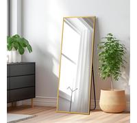 KIAYACI Espejo de pie de Longitud Completa con Soporte, 43 x 16 Pulgadas, Espejo Grande para Montar en la Pared, Espejo de Cuerpo Completo Horizontal/Vertical, Espejo de Dormitorio, Espejo de