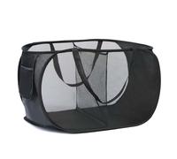 KIAYOO Cesto Ropa Plegable,Cesta Ropa Sucia 2 Compartimentos,Cesta Ropa Limpia para el Baño,Dormitorio,Lavandería,Habitación de los Niños,Hotel y Viajes,Negro