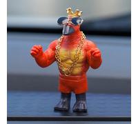 KIAYOO Mini Pato Musculoso, Divertida Figura Decorativa de Resina para Coche, Hogar u Oficina, Estatua Escultura Regalo para Él Hombres Ella Mujeres Amigos Novio Cumpleaños Año Nuevo Navidad, Rojo