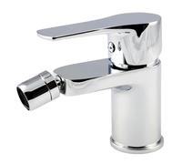 Kibath 151484 Grifo Monomando de Bidet NAD diseño estilizado y Redondeado. Fabricado en latón y Acabado Cromo Brillo. Incluye herrajes, latiguillos y Cartucho. Repuestos garantizados