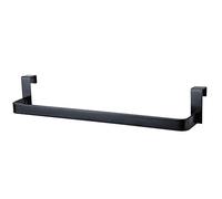 Kibath 438423 Toallero de Acero Inoxidable. Sin taladros para Mueble de baño. Acabado en Negro Mate. Largo 36cm. Colocación sin Necesidad de Herramientas, 36 cm