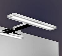 Kibath Aplique Led 60cm 13,8W, indicado para baño. Colocación con Soporte Universal para Espejo, Mueble y camerino. Iluminación fría Uniforme. Fabricado en Aluminio, 13.8 W, Cromo Brillo, 60