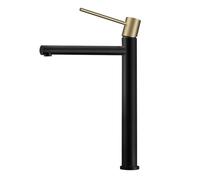 Kibath Grifo De Lavabo Monomando ZUÑI Alto Acabado Negro Mate Fabricado en latón