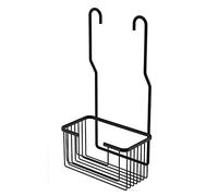 Kibath L419531 Portagel Cesta de Ducha y bañera sin taladros LUN Black Muy Ligero, Fabricado en Acero Inoxidable Negro Mate, fácil de Limpiar y de Gran Resistencia, con Acabado en Cromo Brillo