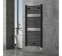 Kibath L420603 Toallero Radiador Secatoallas 120 cm x 50 cm Circuito calefacción Acabado Negro Mate Fabricado en Acero-No eléctrico