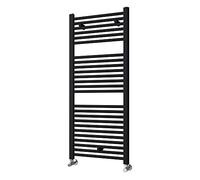 Kibath L420603 Toallero Secatoallas radiador para integrar en Circuito de Agua Caliente, Tubos de Acero con Acabado Lacado en Negro 1200x500. Válido para Red de calefacción estandar