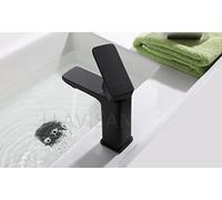 Kibath L439351 Grifo Monomando de Lavabo CHE Negro diseño estilizado y Cuadrado. Fabricado en latón y Acabado Mate. Incluye herrajes, latiguillos y Cartucho. Repuestos garantizados