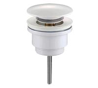 Kibath L490671 Válvula Clic Clac Universal Blanco Desagüe Push-up de Lavabo y Bidet, con Acabado Mate. Tuerca de 1 1/4. Fabricada en latón