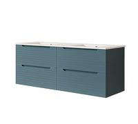 Kibath Mueble de Baño con Lavabo Boreal 120 cm 2 cajones suspendido Acabado Azul Oceano Mate Fabricado en Madera