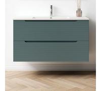 Kibath Mueble de Baño con Lavabo Boreal 60 cm 2 cajones suspendido Acabado Azul Oceano Mate Fabricado en Madera