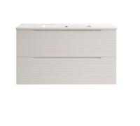 Kibath Mueble de Baño con Lavabo Boreal 60 cm 2 cajones suspendido Acabado Blanco Mate Fabricado en Madera