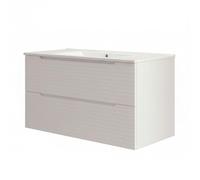 Kibath Mueble de baño con Lavabo Boreal 80x45 cm Acabado Blanco Mate 2 cajones suspendido