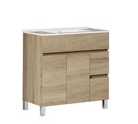 Kibath Mueble de Baño con Lavabo Urban 80 cm 2 cajones y 2 Puertas Acabado Cambrian Mate Fabricado en Madera
