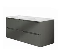 Kibath Mueble de Baño con Lavabo Victoria 120 cm 2 cajones suspendido Acabado Grafito Mate Fabricado en Madera