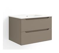 Kibath Mueble de baño con Lavabo Victoria 60x45 cm Acabado Moka Mate 2 cajones suspendido