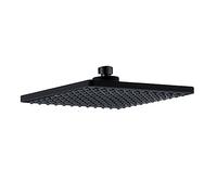 kibath Rociador negro mate diseño cuadrado, Alcachofa superior de ducha con efecto lluvia, Diámetro de 20, Rosca hembra de 1/2". Sistema antical.